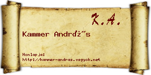 Kammer András névjegykártya